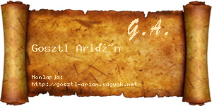 Gosztl Arián névjegykártya